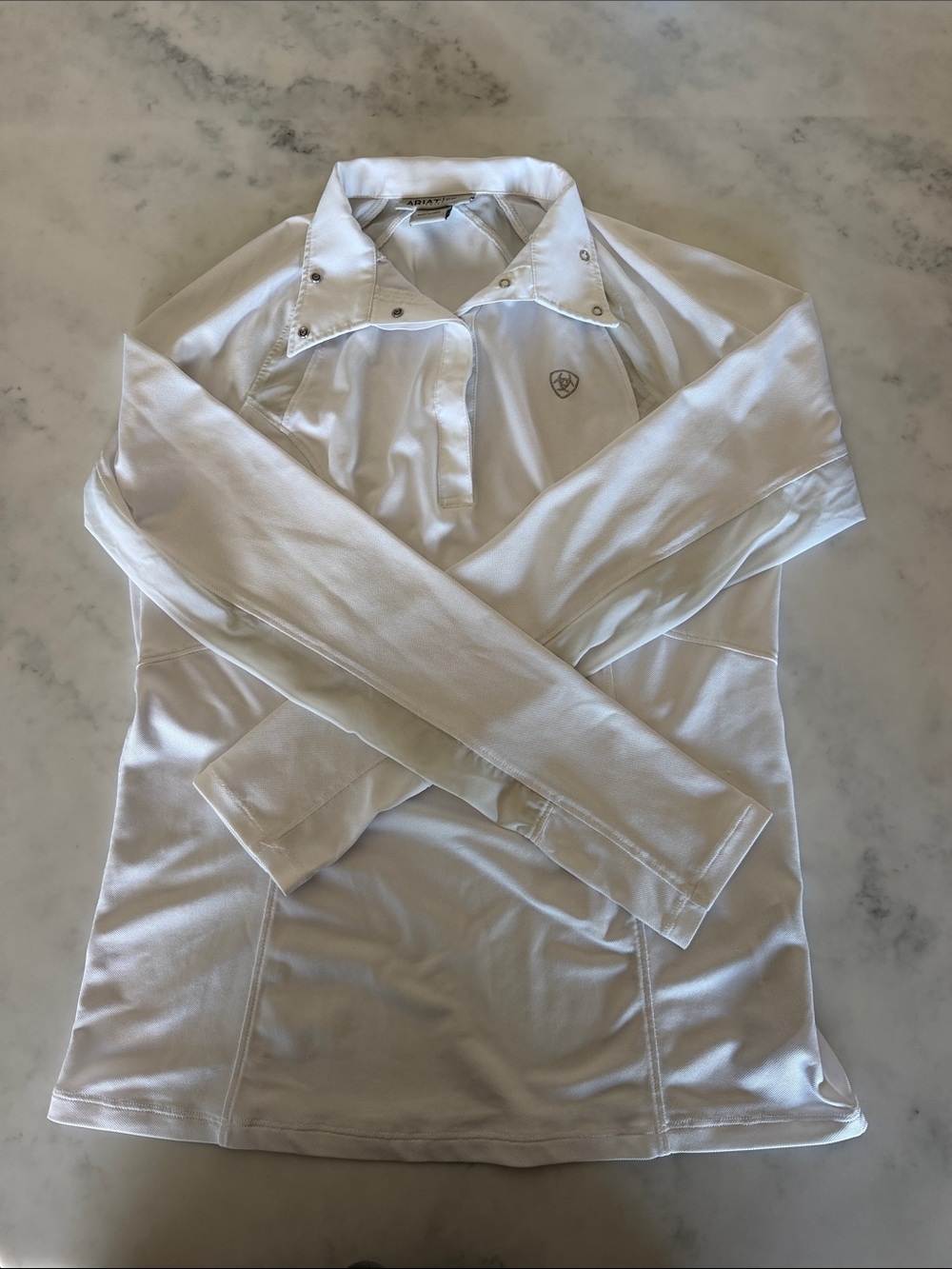 Ariat Men’s White Long-Sleeve Snap Polo
